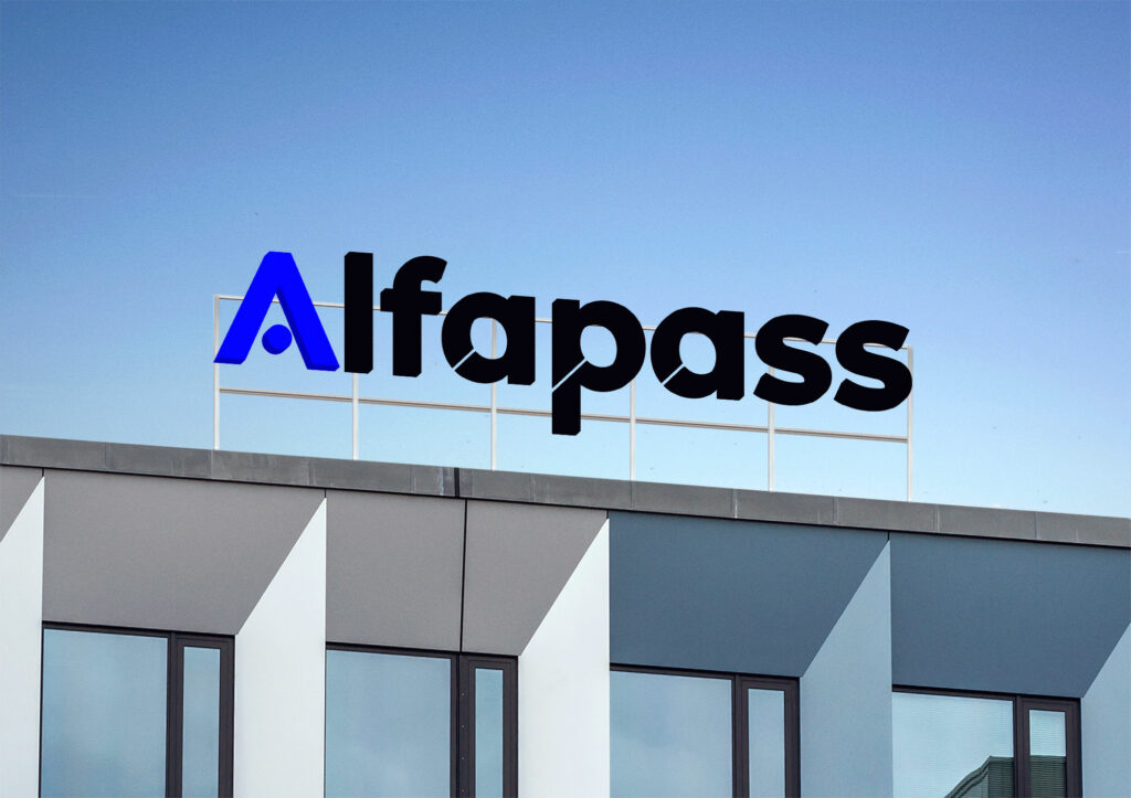 Nieuw ontwerp logo Alfapass door grafisch bureau Easybranding